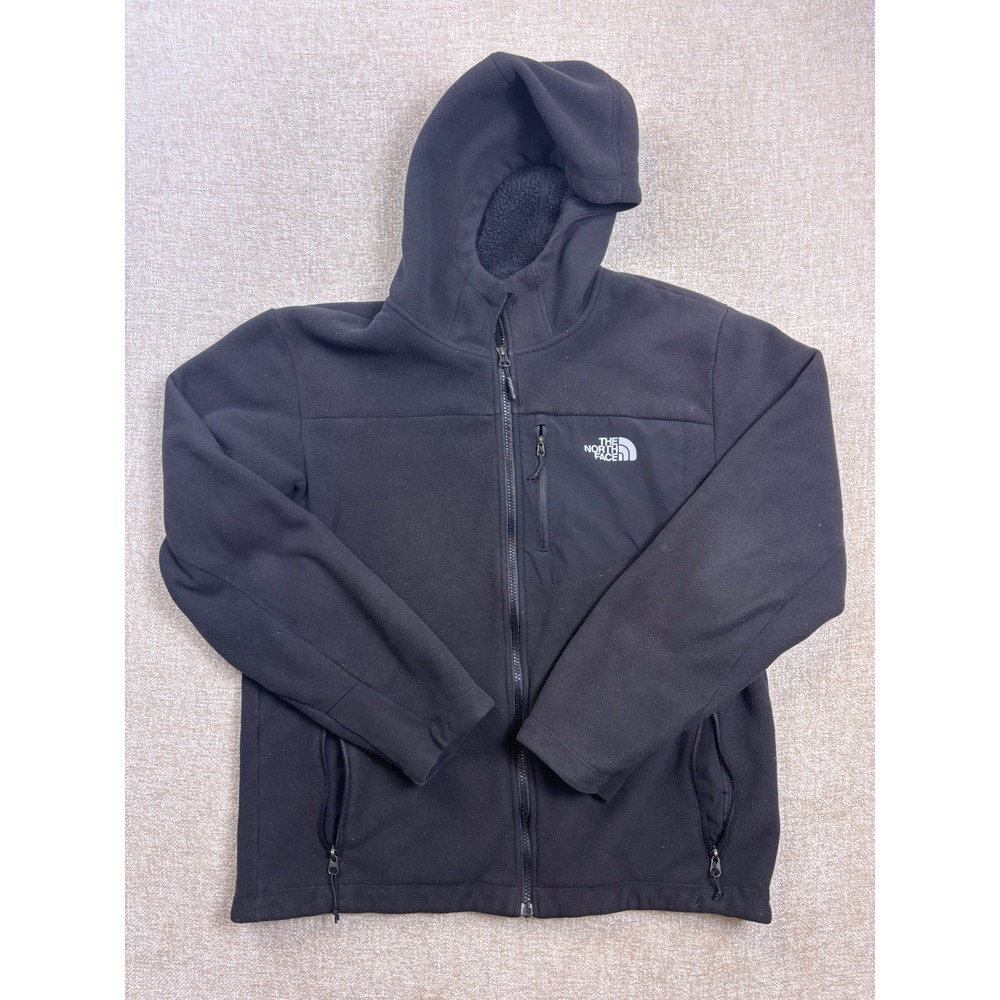 The North Face Mens Black Fleece Full Zip Hooded Jacket Size Large